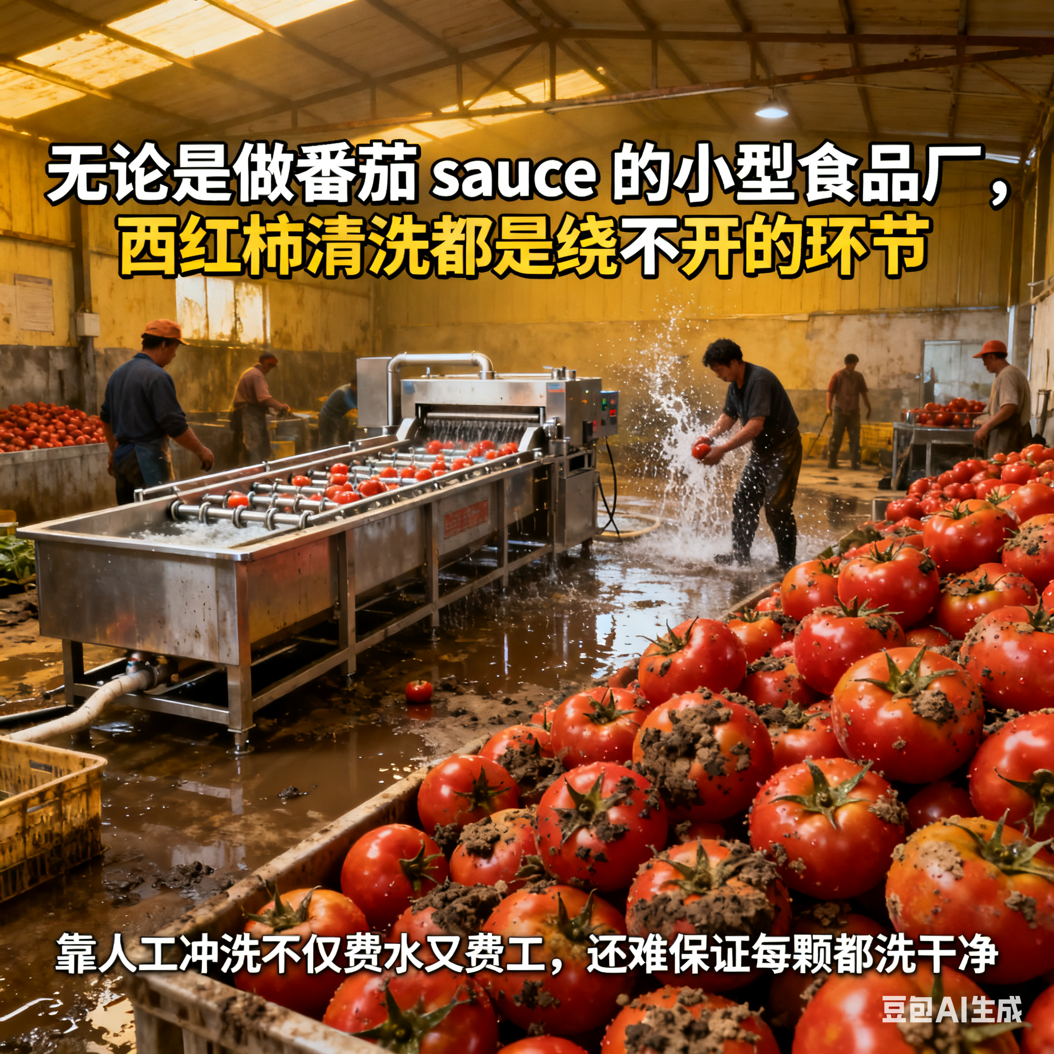 買西紅柿氣泡清洗機生產(chǎn)線，要關(guān)注哪些要點？