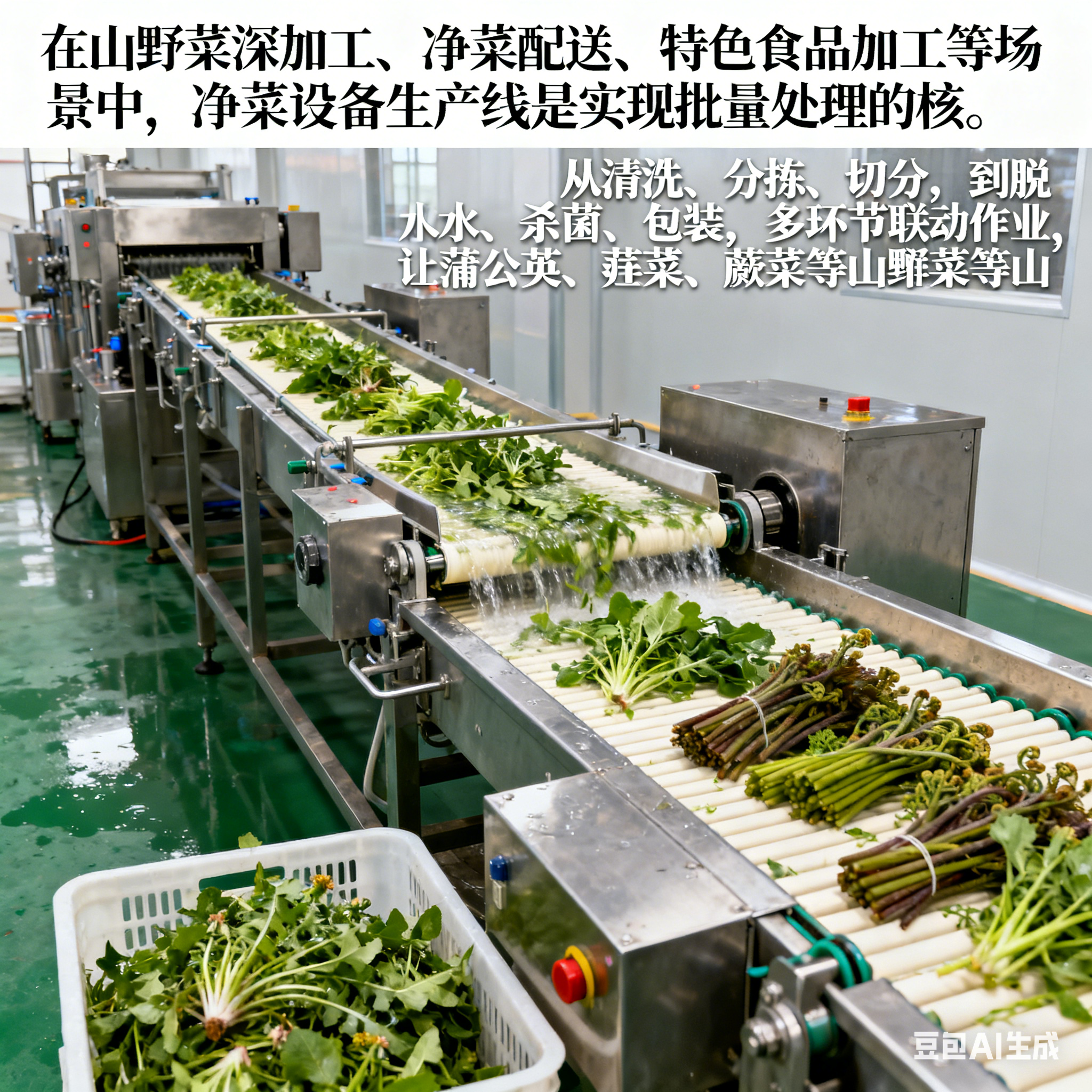 山野菜凈菜設(shè)備生產(chǎn)線，電源規(guī)格怎么選？(圖1)