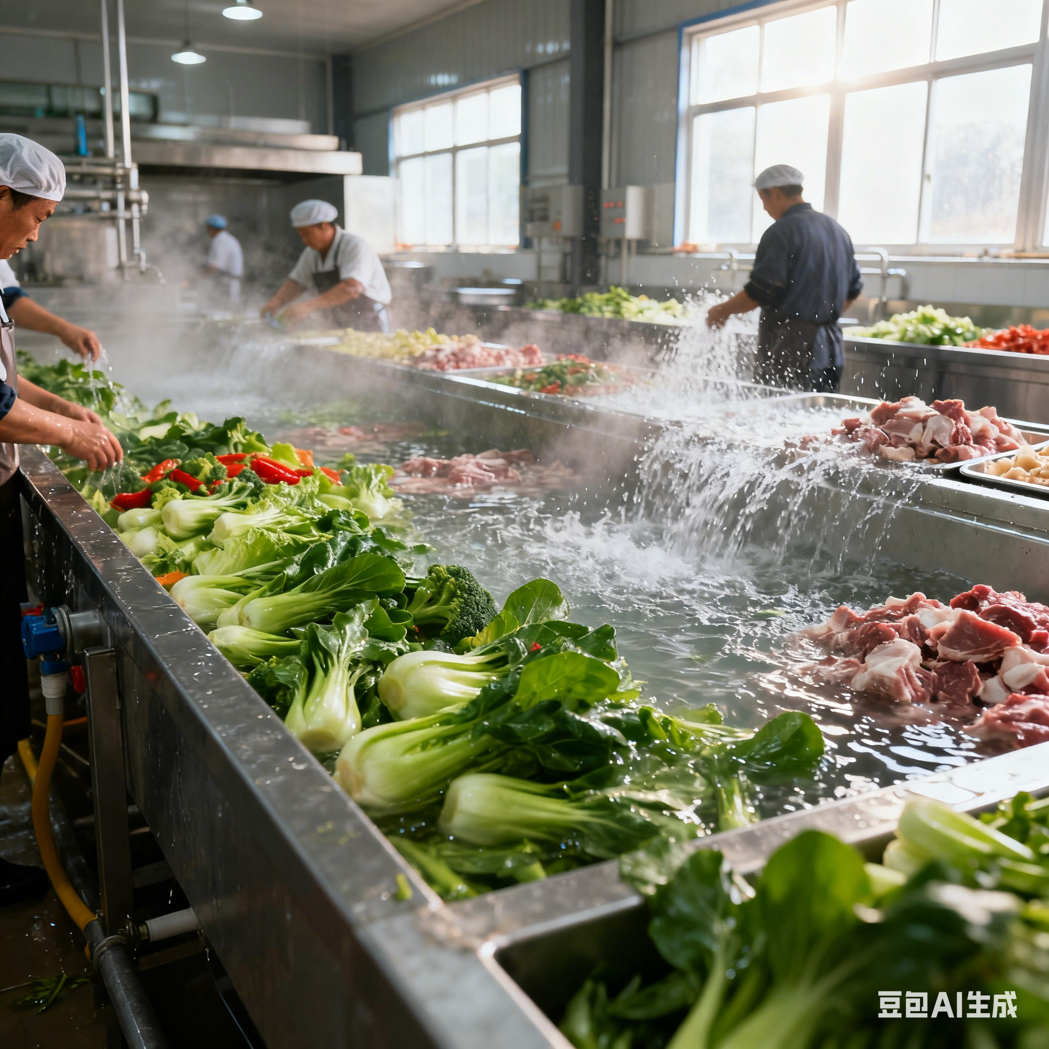 速食菜加工生產線，水能循環(huán)用嗎？(圖1)